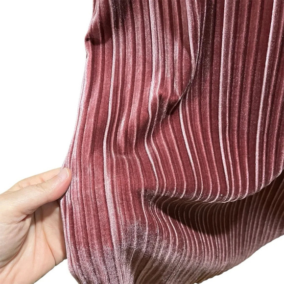 BARDOT ~ Dusty Pink Velvet Ribbed Mini Dress Sz 4 XS - Picture 8 of 12